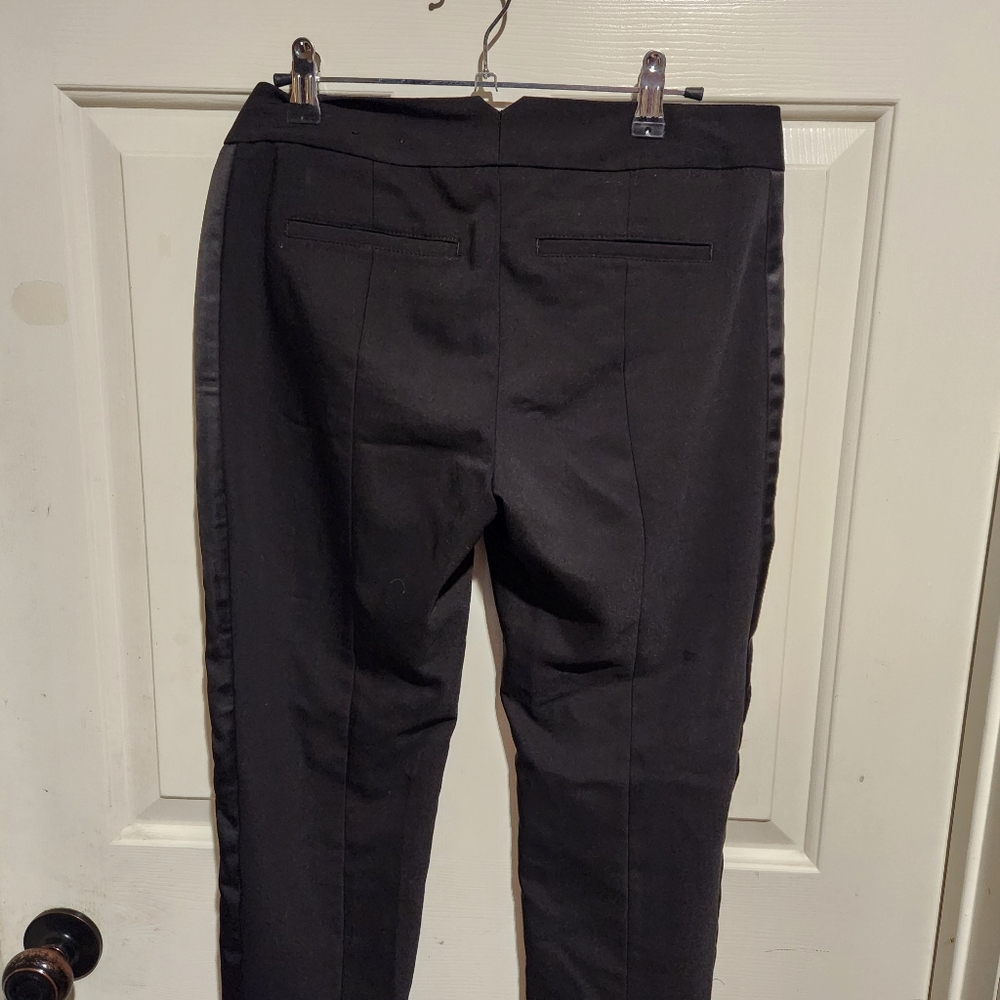 Express Columnist Black Ankle Satin Side Paneo Pants Size 4 - Picture 5 of 7